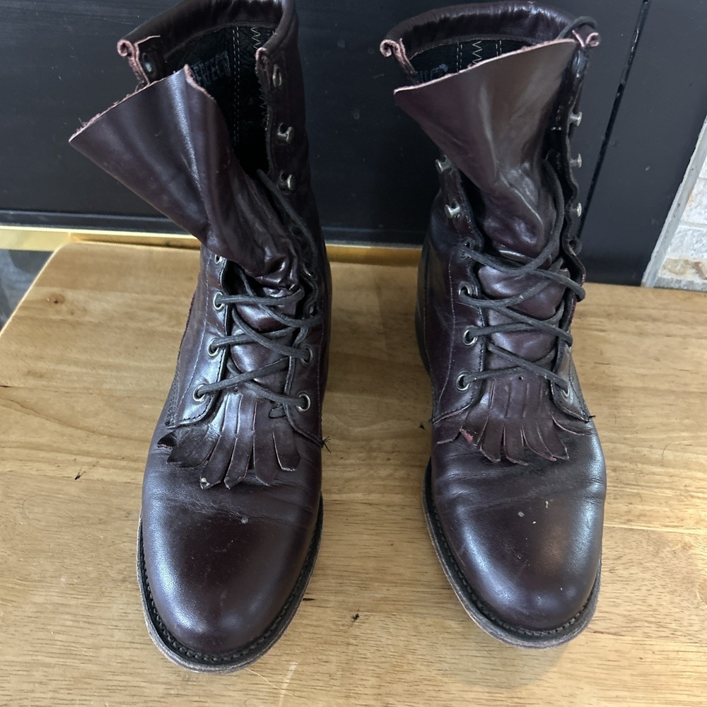 Vintage Justin Lacer Granny Steampunk Cowboy Boot Women size 4.5